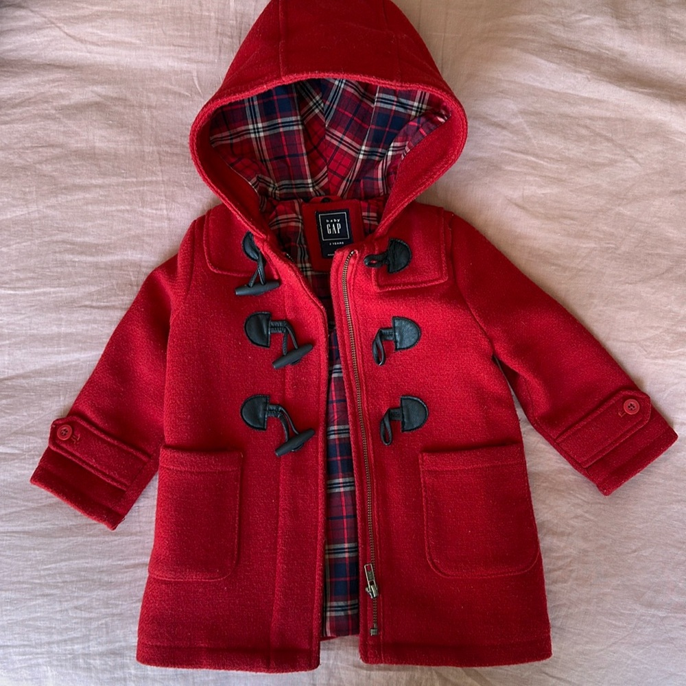 Baby Gap red wool duffel coat size 2
